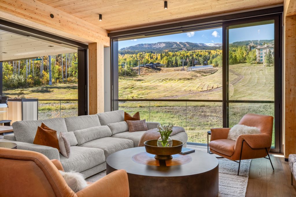 Aura Living room with views of Snowmass ski area